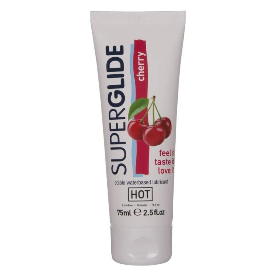 HOT Superglide Ätbart Vattenbaserat Glidmedel – Körsbärssmak 75ml