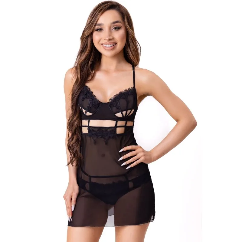 Livco Corsetti Fashion – Maia 20247 Babydoll & Thong Set i svart | Storlek S/M