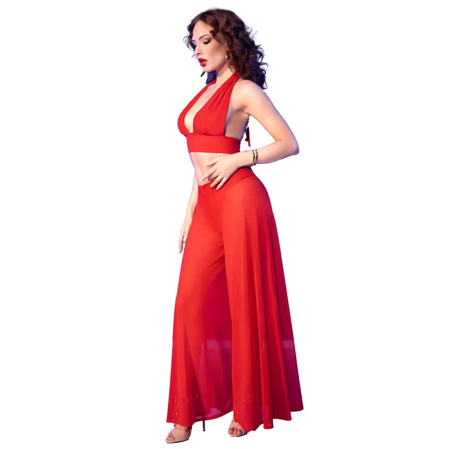 Chilirose CR 4857 Rött Lingeritorso och Trosor Set – Storlek XL