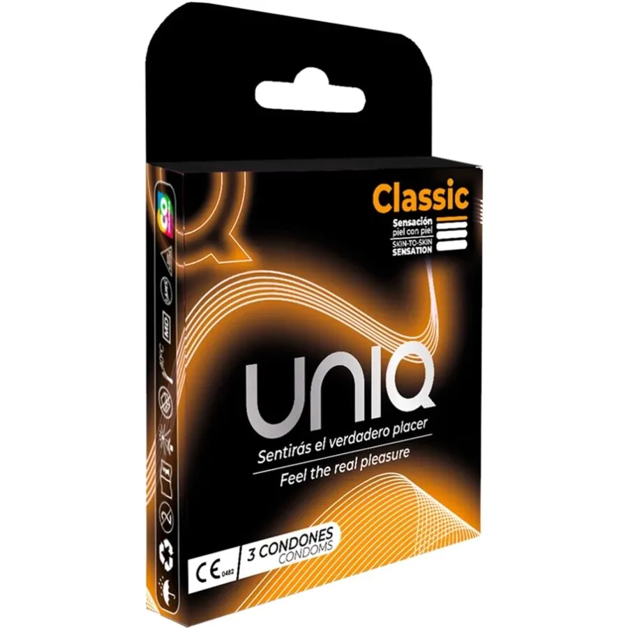 Uniq Classic Latexfria Ultra-Tunna Kondomer – Förpackning med 3