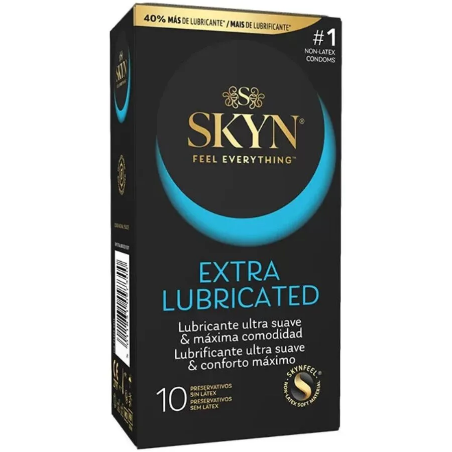 Skyn Extra Lubricated Kondomer - Förpackning med 10 st (Latexfri, SKYNFEEL)