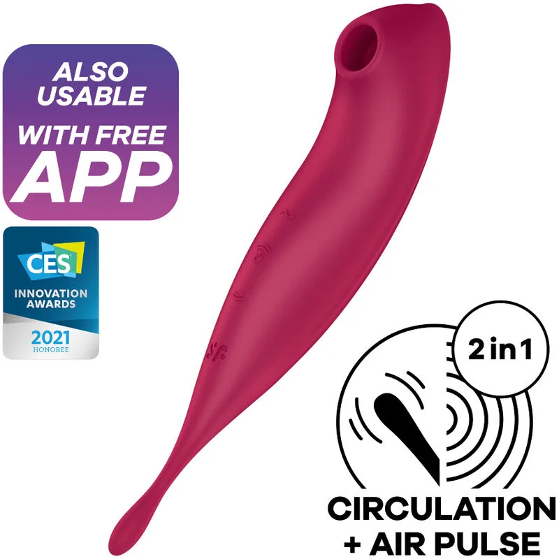 Satisfyer Twirling Pro+ Lufttrycksstimulator & Vibrator med App-styrning - Röd