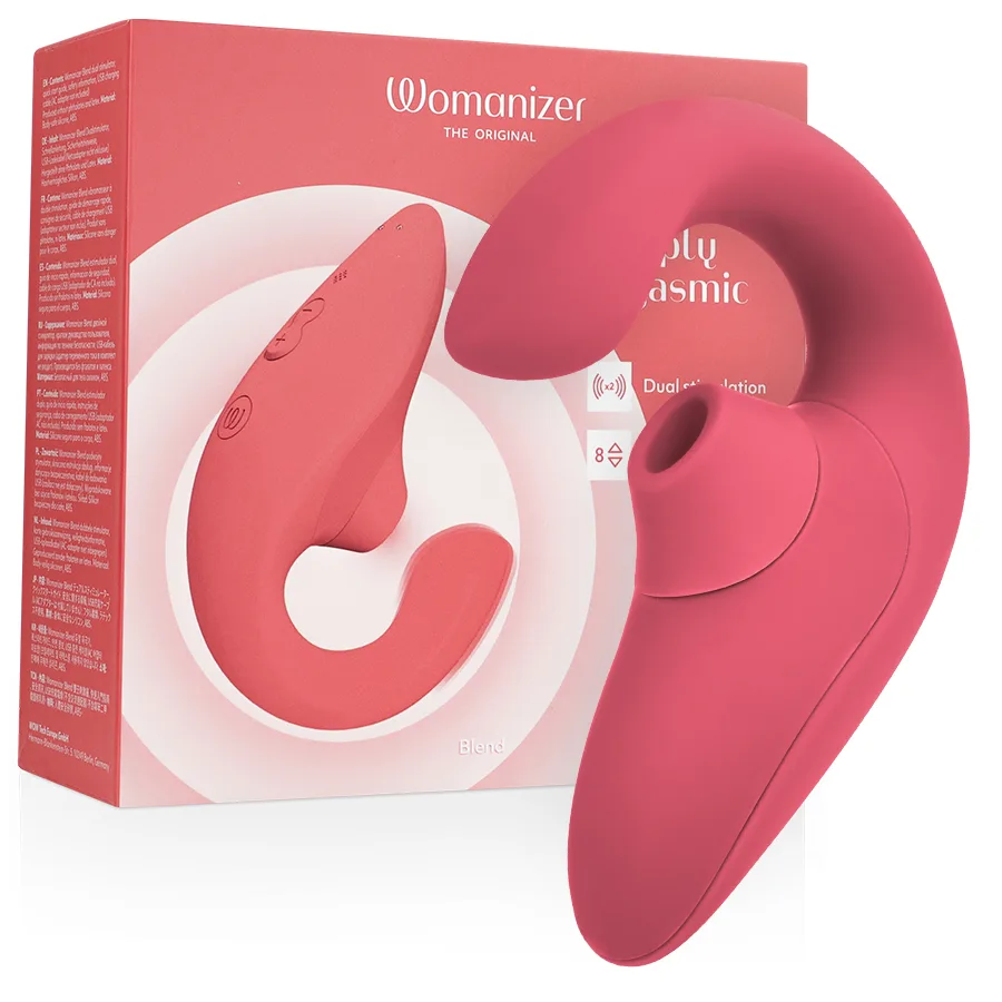 Womanizer Blend Rabbit Vibrator med Pleasure Air Technology – Vibrant Rose