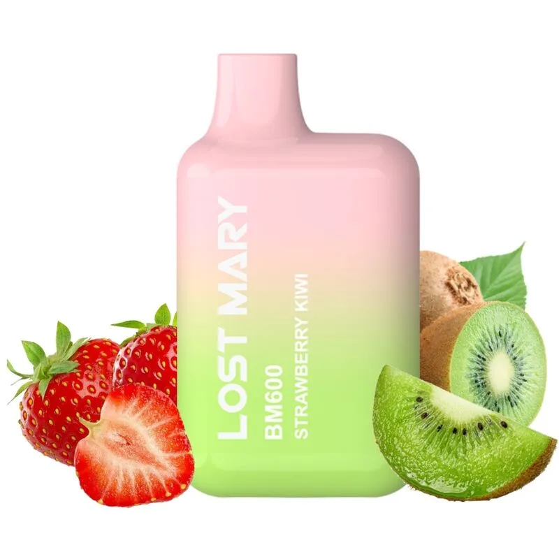Lost Mary BM600 Engångsvape 2% Nikotin (20mg/ml) – Smak av Jordgubb & Kiwi | 600 Drag