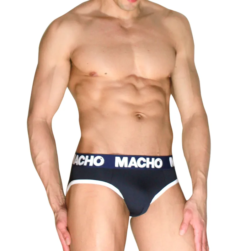 Macho MCH008 Men's Classic Brief with Enhancing Cup – Navy Blue