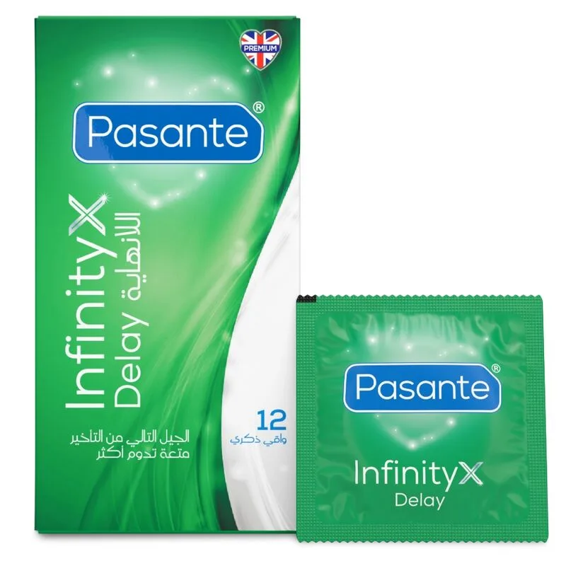 Pasante Delay Infinity Extended Pleasure Kondomer – Förpackning med 12