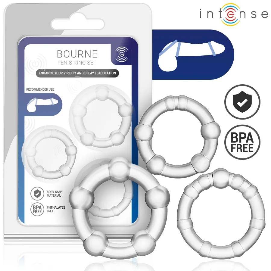 Intense Bourne Silikonpenisringar Set om 3