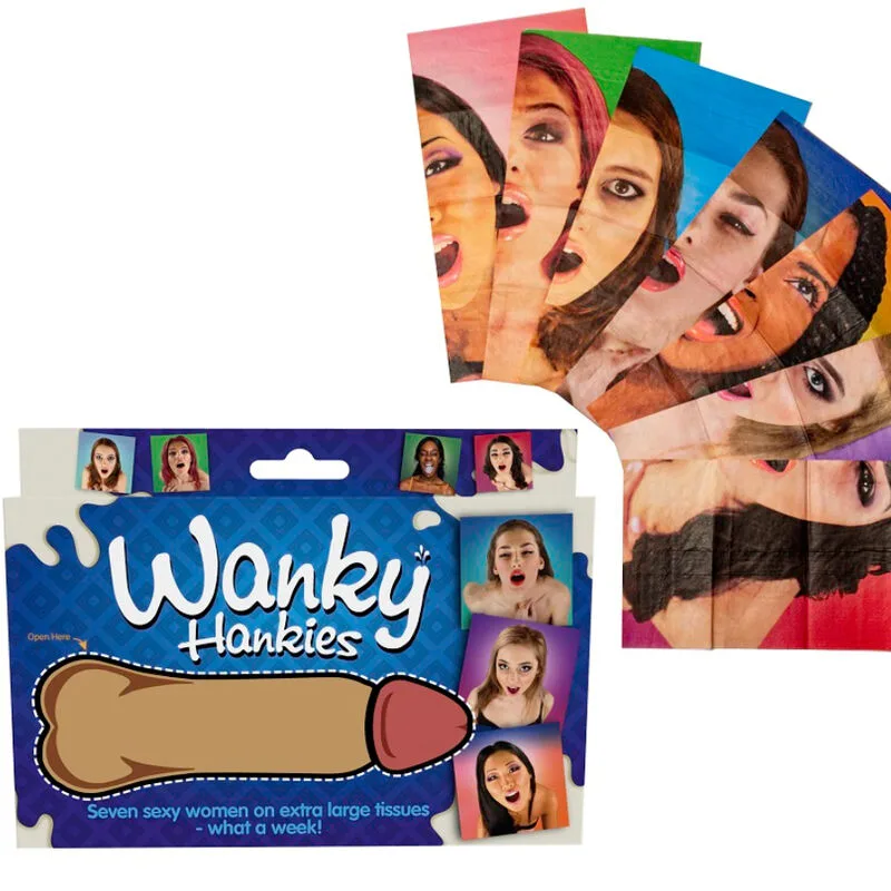 Spencer & Fleetwood - Wanky Hankies 7 Extrastora Novelty-näsdukar med Förföriska Kvinnor