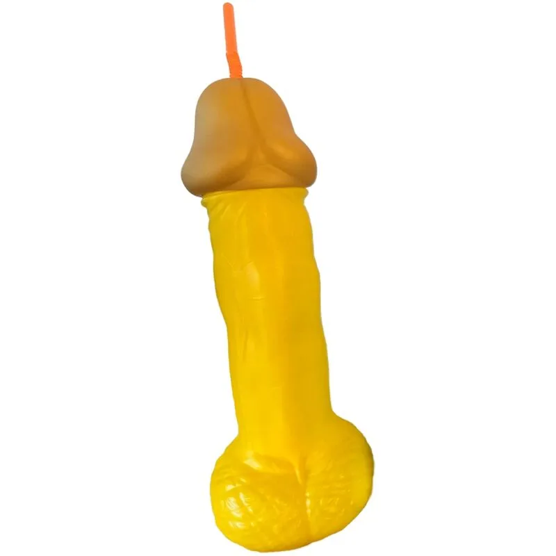 Diablo Picante - Gult Fluorescerande Novelty Dricksglas i Penisform