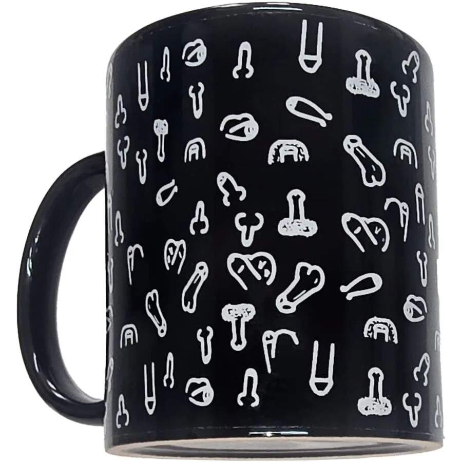 Diablo Picante – Anatomisk Novelty-mugg med Penismotiv | Svart Keramik | 370 ml