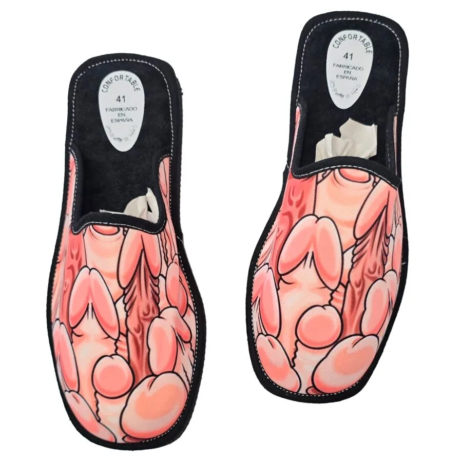 Diablo Picante – Novelty Anatomical Print House Slippers | Large Sizes 42–43–44