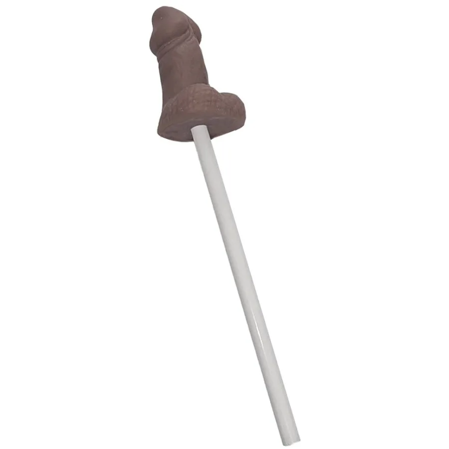 Diablo Picante - Mjuk Penisformad Novelty-Penna – Mörk Hudton