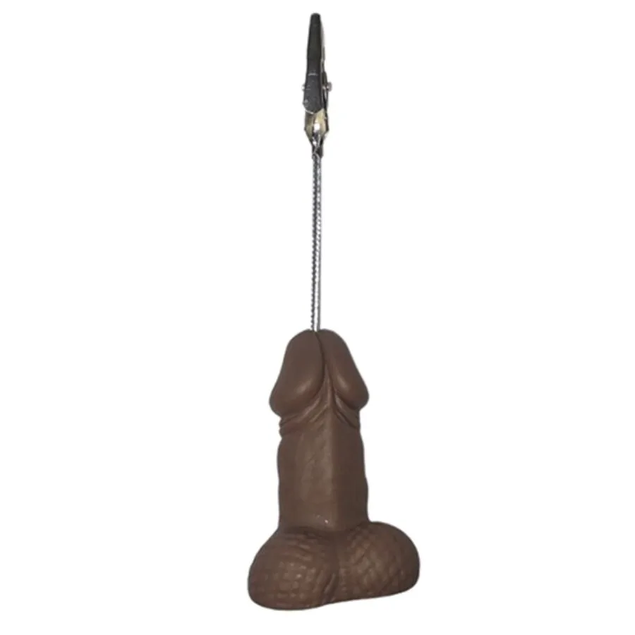Diablo Picante – Penisformad Notisklämma | Skrivbordsaccessoar i Mörk Hudton