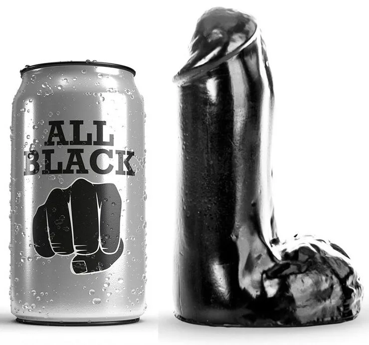 All Black Realistisk Dildo – Nybörjarvänlig 13 cm