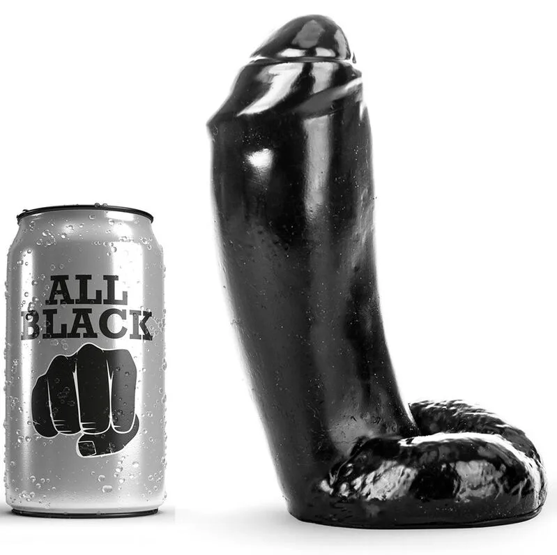All Black Realistisk Dildo – 18 cm Naturtrogen Anatomisk Design