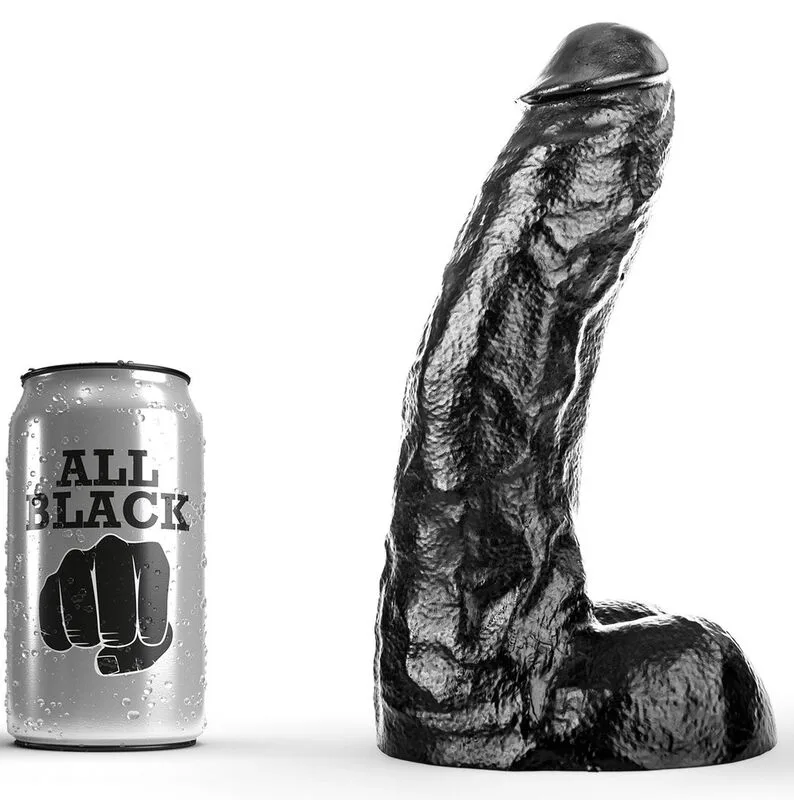 All Black – Realistisk Dildo 25,5 cm | Ftalatfri PVC-dildo för vaginal & anal stimulering