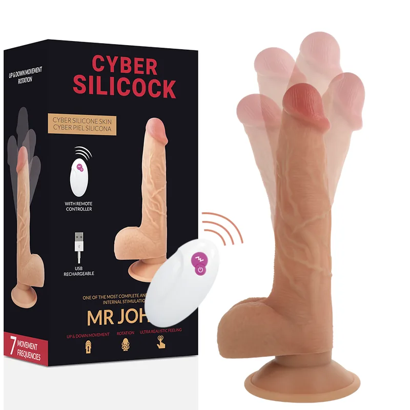 Cyber Silicock – Remote Control Realistic Vibrator "Mr John" | 23.88 cm Length | 4.3 cm Diameter
