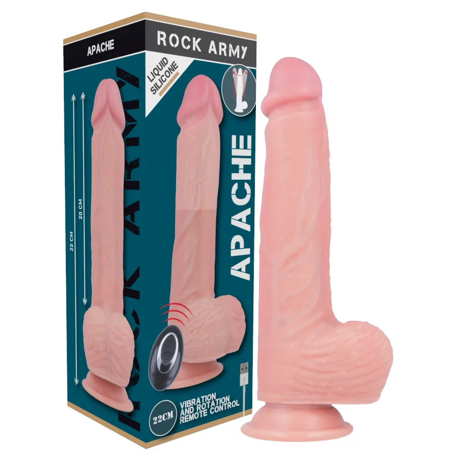 Rockarmy Liquid Silicone Premium Apache Realistisk Vibrator med Fjärrkontroll – 20,5 cm