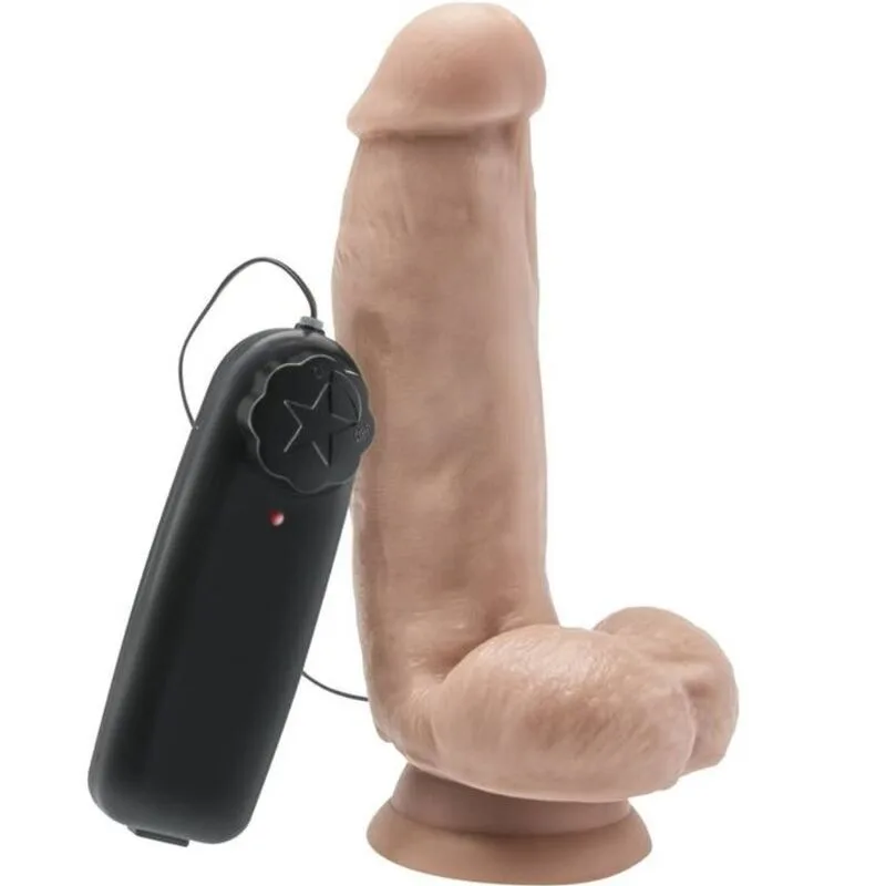 Get Real Realistic Vibrating Dildo with Testicles – 12 cm | Skin Tone | Phthalate-Free PVC
