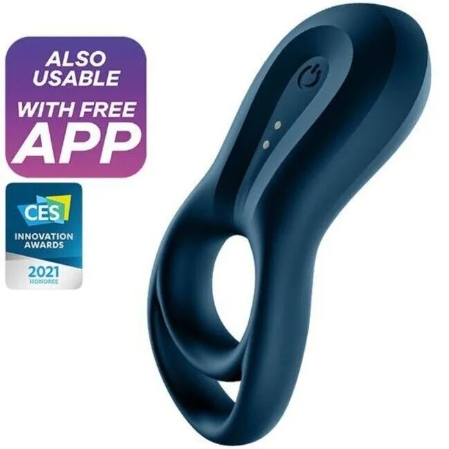 Satisfyer Epic Duo Vibrerande Penisring med Appkontroll – Blå