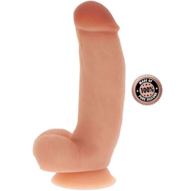 Get Real – Realistisk kroppssäker silikondildo 18 cm med skulpterade testiklar | Naturlig hudton