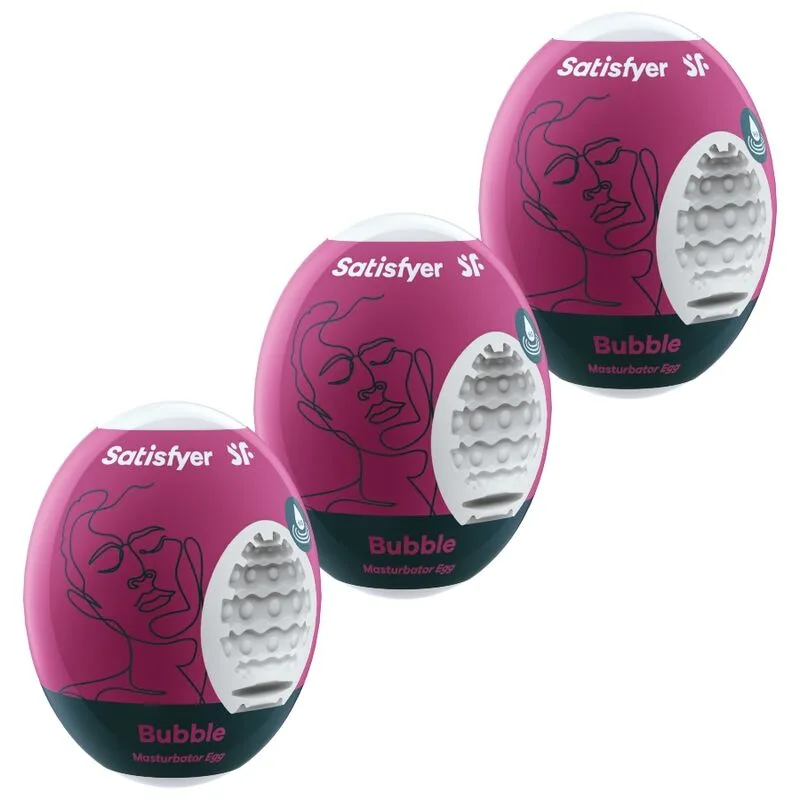 Satisfyer EGGCITED Series - Set med 3 Masturbatorägg | Bubble-textur