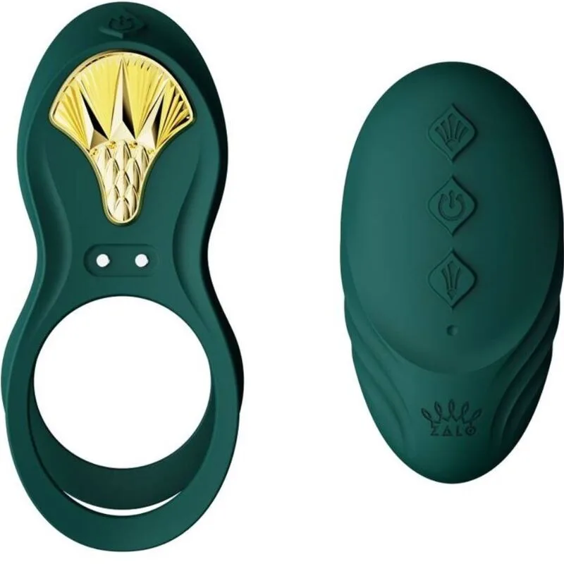 Zalo - Bayek Vibrating Couples Ring med fjärrkontroll - Grön