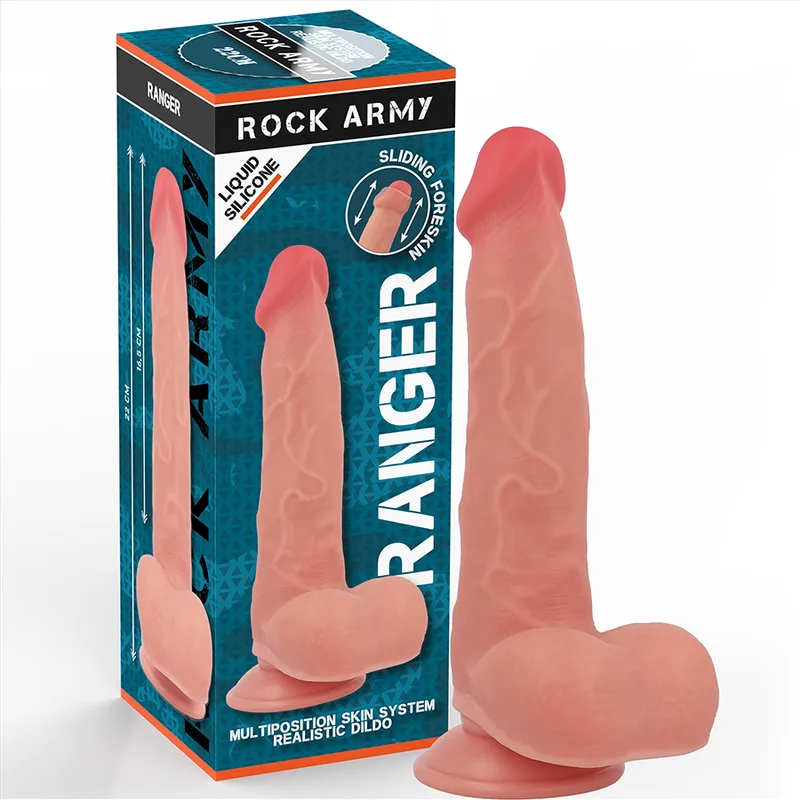 Rockarmy Liquid Silicone Ranger Realistisk Dildo – 22 cm x 3,6 cm
