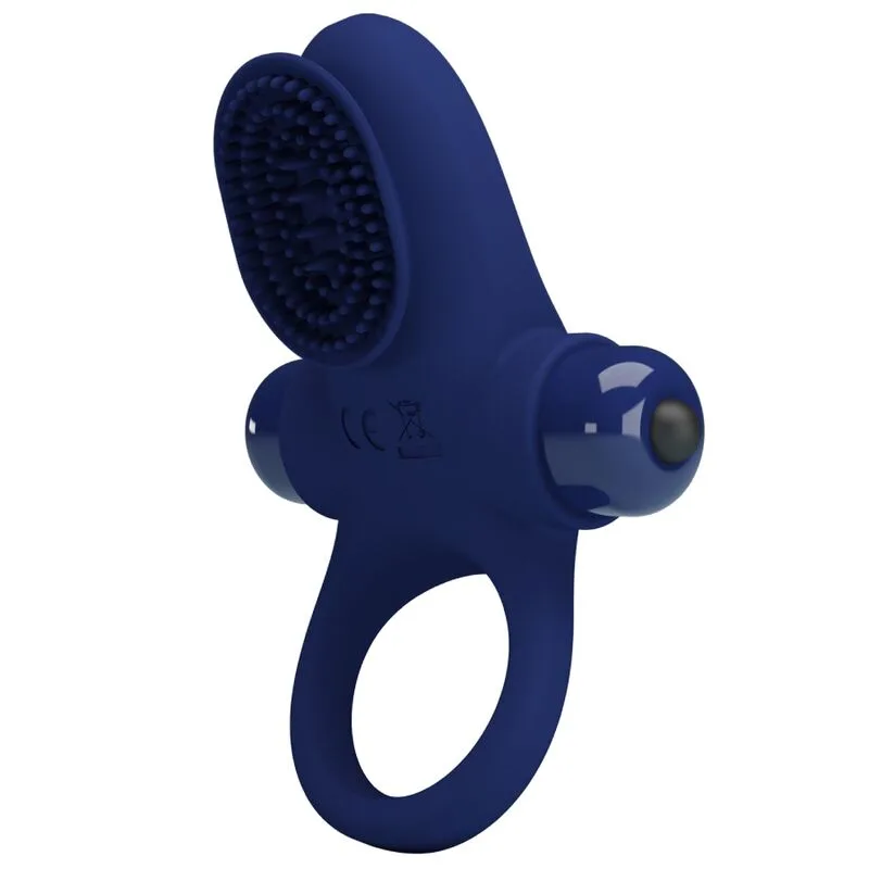 Pretty Love - Vibrerande Penisring med Klitorisstimulator – Blå