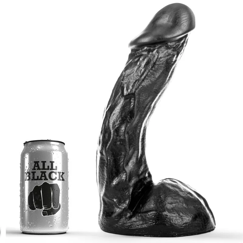 All Black – Realistisk Böjd Dildo 28 cm