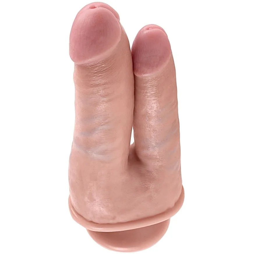 King Cock Double Penetrator Realistic Dildo - Flesh Tone