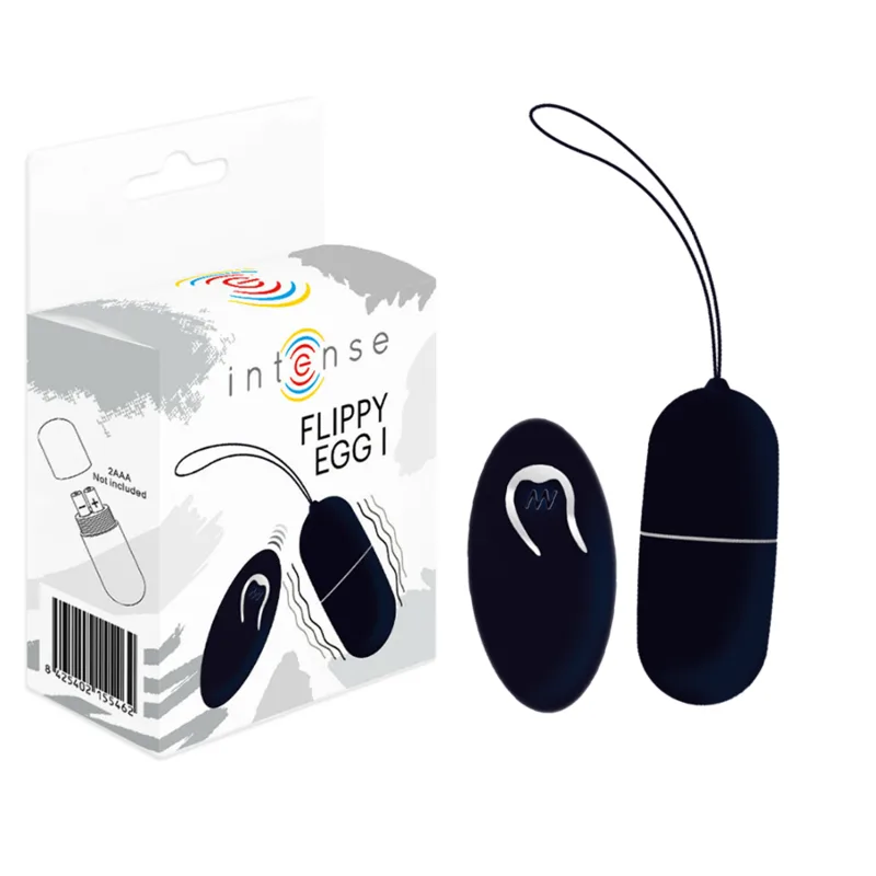 Intense - Flippy I Vibrating Egg with Remote Control | Black | Discreet Wearable Stimulator