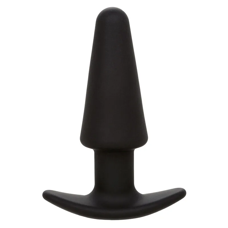 Calexotics - Rock Bottom Tapered Anal Plug 10 Vibration Functions Silicone Black
