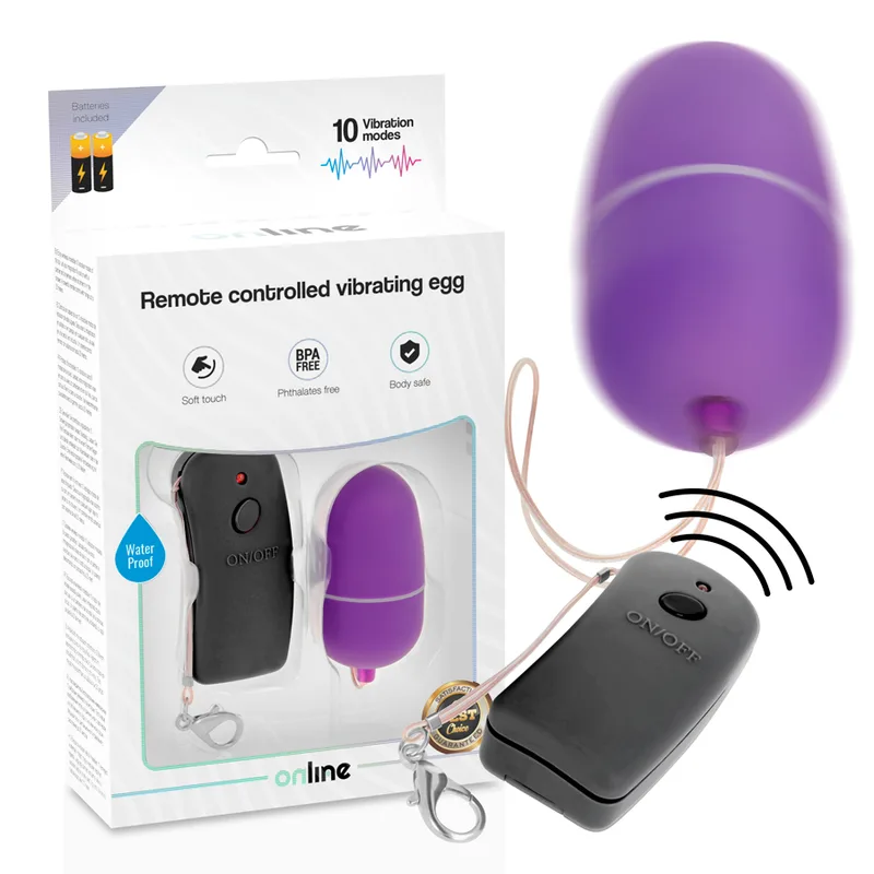 Online – Remote Controlled Vibrating Egg | 10 Vibration Modes | Waterproof | Purple
