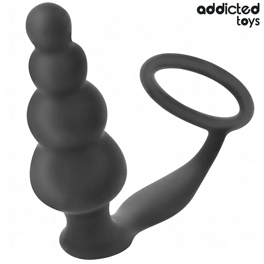 Addicted Toys - Silicone Anal Plug with Testicle Ring – Model 5
