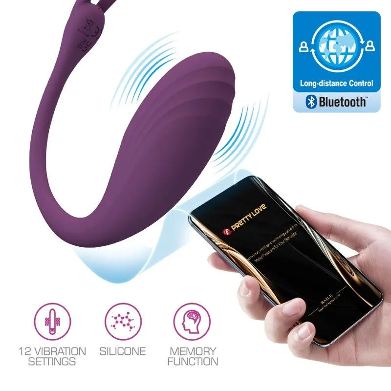 Pretty Love Catalina App-Styrd Uppladdningsbar Bärbar Vibrator med 12 Funktioner – Lila