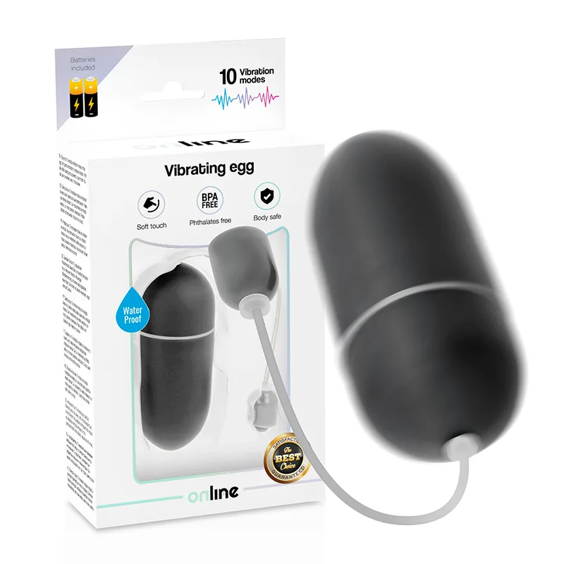 Online - Waterproof Vibrating Egg Stimulator in Black