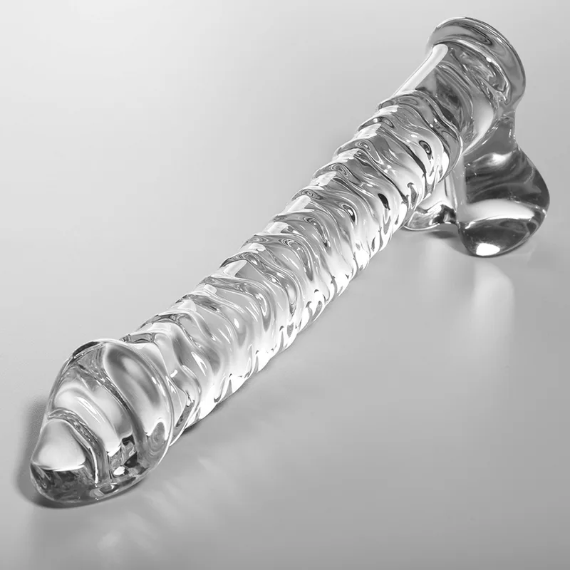 Nebula Series by Ibiza – Model 23 Ej Vibrerande Borosilikatglas Dildo | Klar | 21,5 cm Längd | 4 cm Diameter