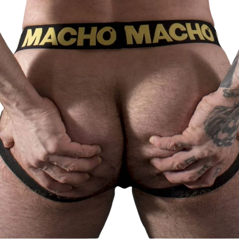 Macho MX25AC Men's Fetish Jockstrap in Yellow Faux Leather – Size L