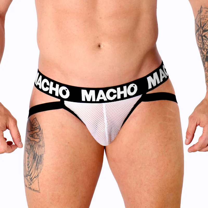 Macho MX26X1 Grid Jockstrap – White, Size L
