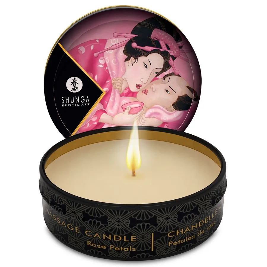 Shunga - Mini Caress by Candlelight Roses Massageljus 30 ml