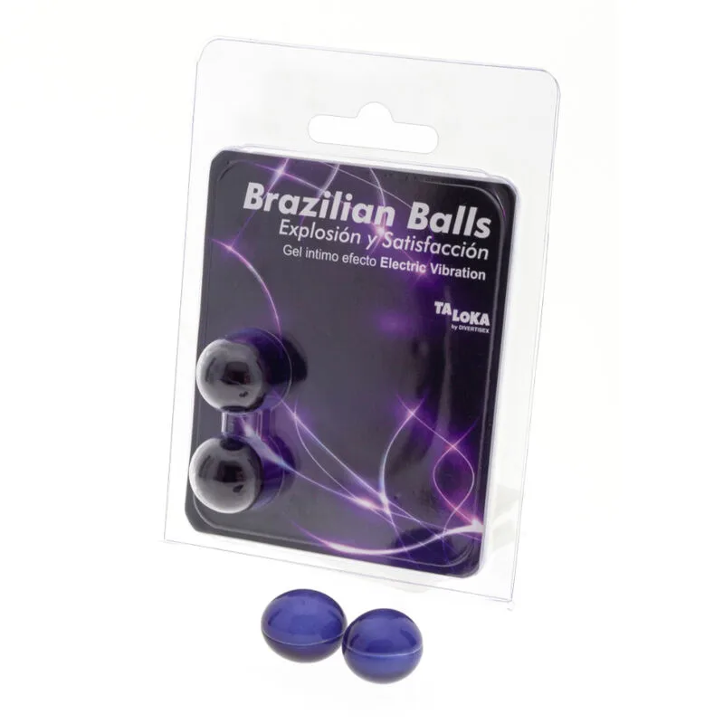 Taloka - Brazilian Stimulating Massage Balls with Electric Vibrating Effect Arousal Gel (2 Pack)
