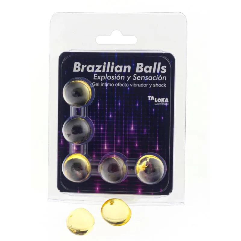 Taloka - 5 Brazilian Massage Balls with Stimulating & Tingling Sensation Gel