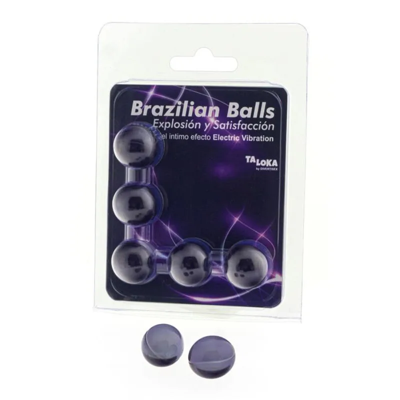Taloka - Brazilian Stimulating Massage Balls with Electric Vibrating Sensation Gel (Pack of 5)