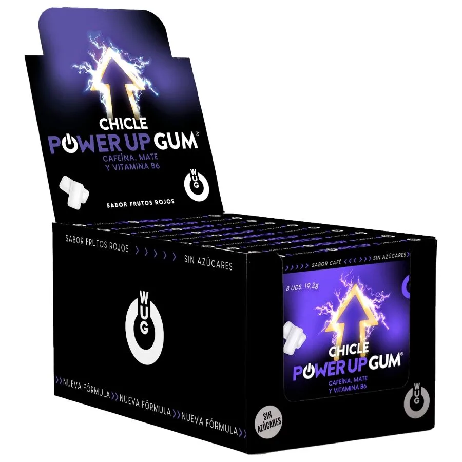 Wug Power Up - Energiboost & Fokusförbättrande Tuggummi | Displaybox 12 x 8 enheter