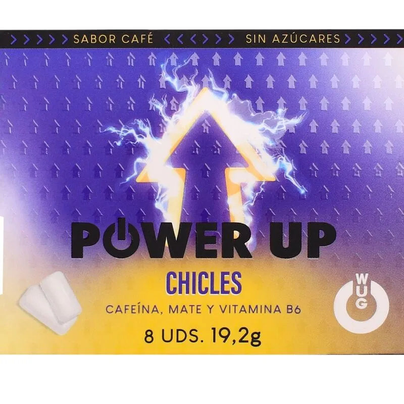 Wug Power Up – Funktionellt koffein & yerba mate tuggummi med kaffesmak | Blisterförpackning med 8 st