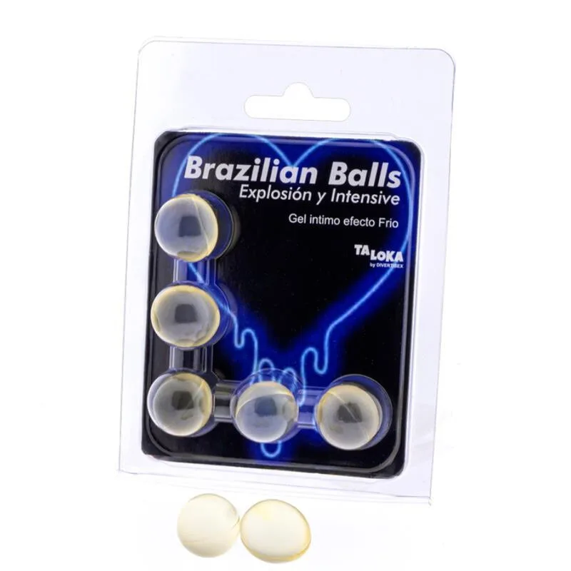 Taloka - 5 Brasilianska Massagekulor med Kall & Vibrerande Sensation Upphetsningsgel