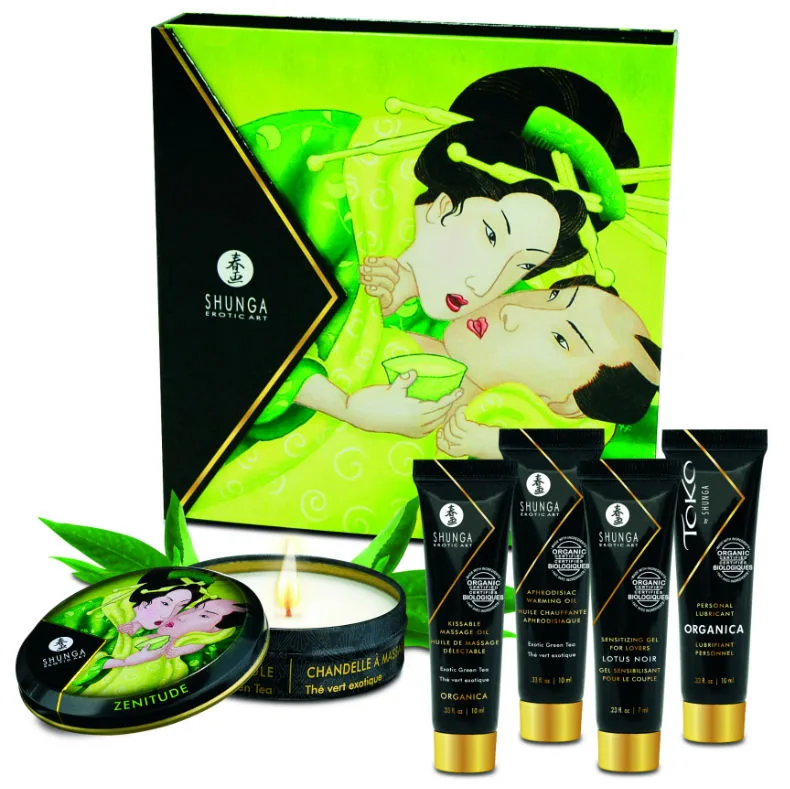 Shunga Secret Geisha Ekologiskt Grönt Te Intimitetssats för Par