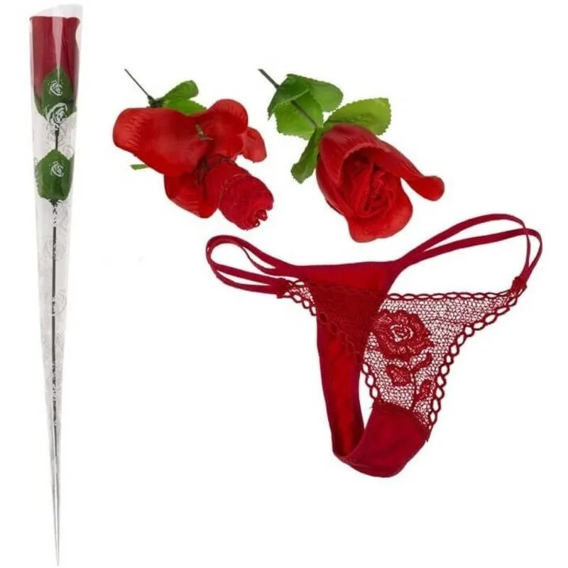 Diablo Picante - Romantisk Ros Novelty-Present Som Förvandlas Till ett Stringtrosor