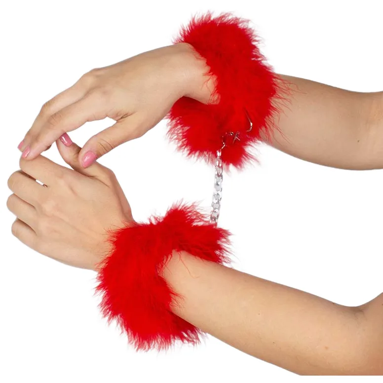 Secretplay - Red Marabou Feather Handcuffs